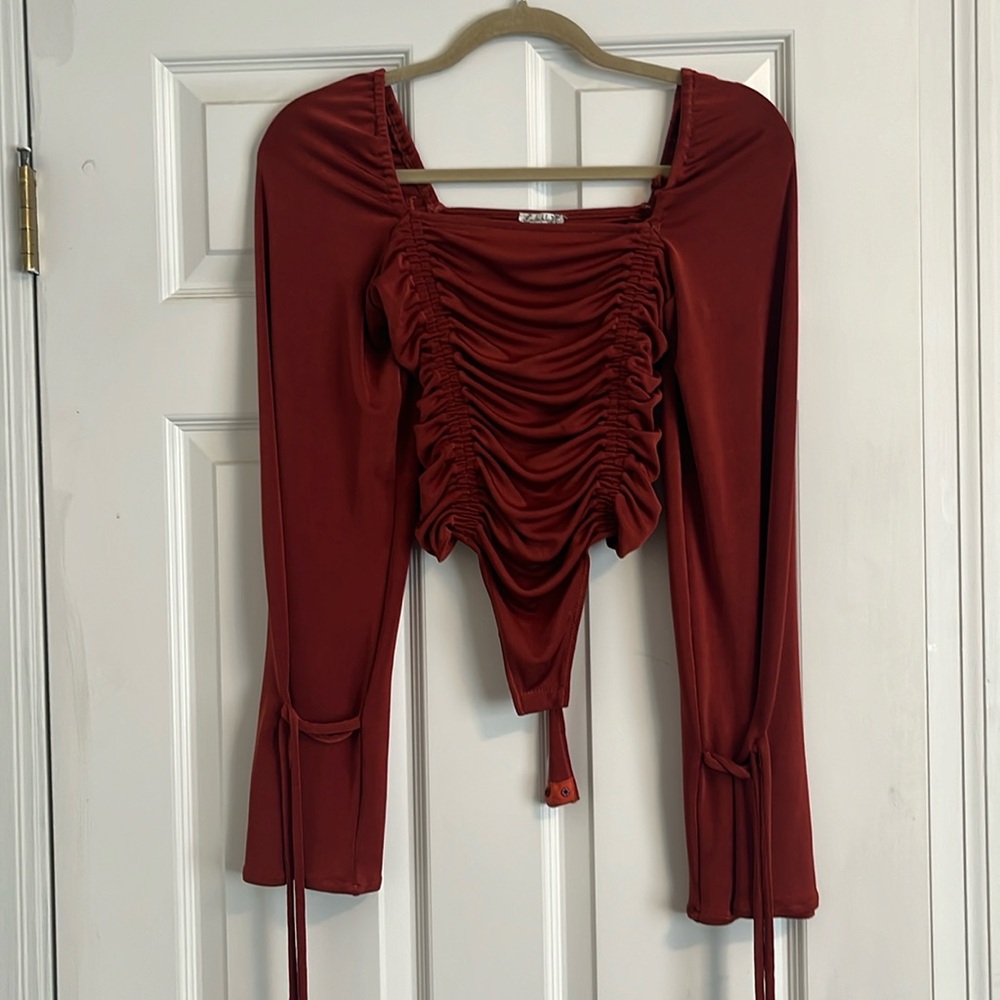 Free People red bodysuit, extra small